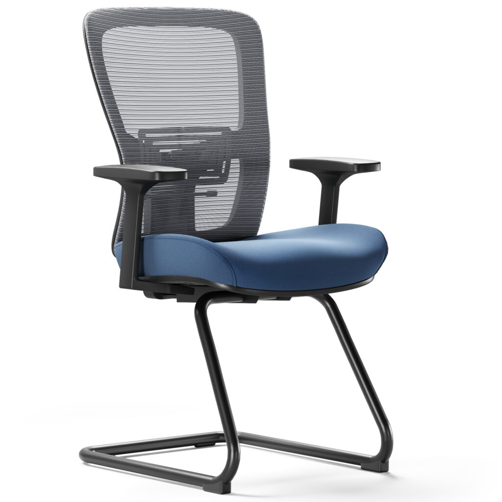 LarkLeaves LA-3091A premium office guest chair with welded sled base - blue