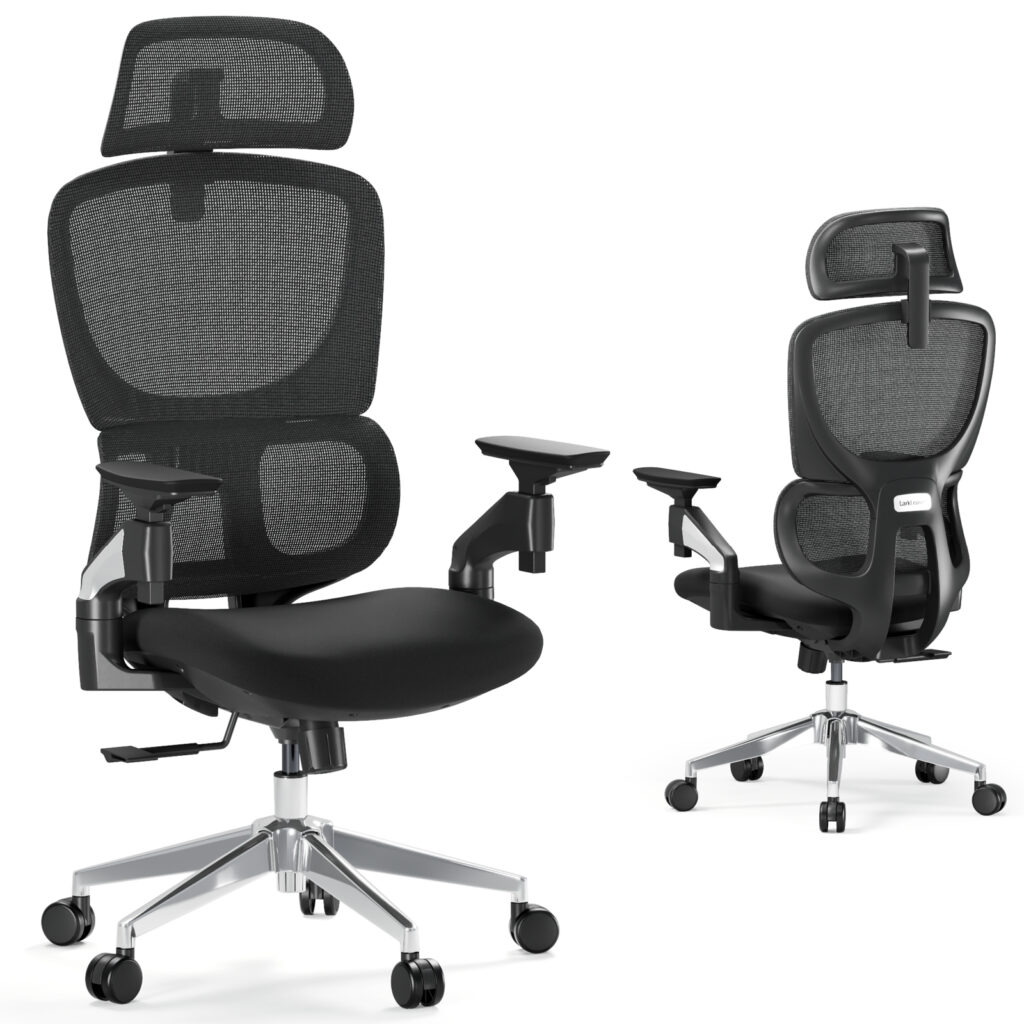 LarkLeaves LA-GA68-DP-BK big and tall office chair with adjustable lumbar support - black